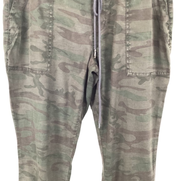 Level 99 Gabrielle Jogger Pants Size Small Camo Linen Tencel Lyocell Mid-Rise - Picture 4 of 11